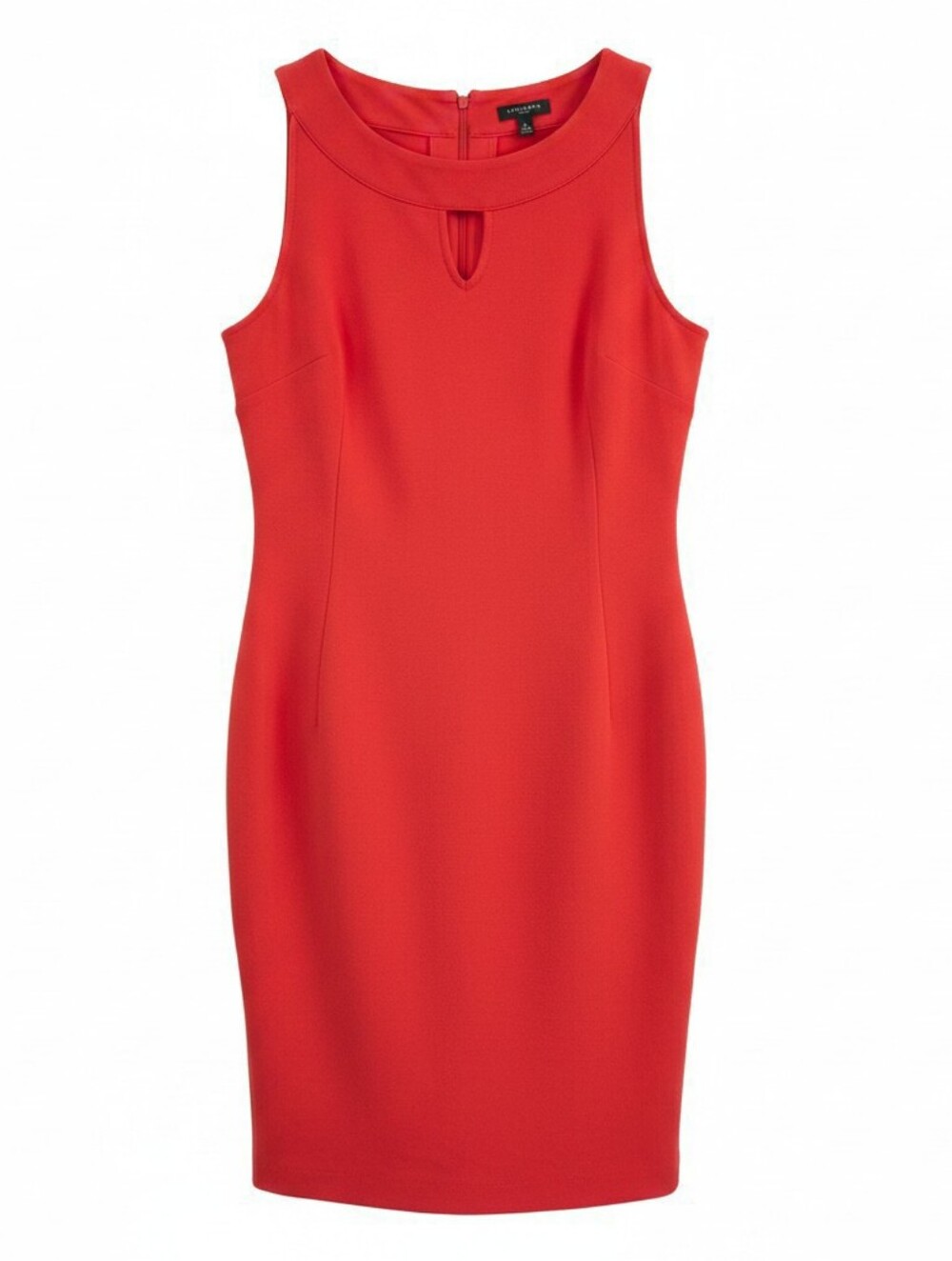 Talbots Red Sleeveless Sheath Midi Dress